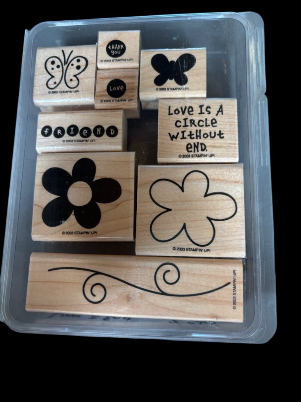 Stampin’ Up! Love Without End 2003 Two-Step Stampin’ 9 Pc Rubber Stamp Set